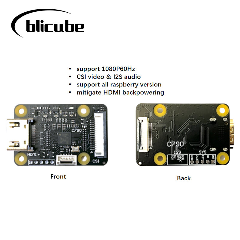 C790 1080P 60Hz HDMI Ke Adaptor CSI-2 & I2S BliKVM dan PiKVM "KVM Melalui IP" Papan, Mendukung Mitigasi Audio dan Backpower.