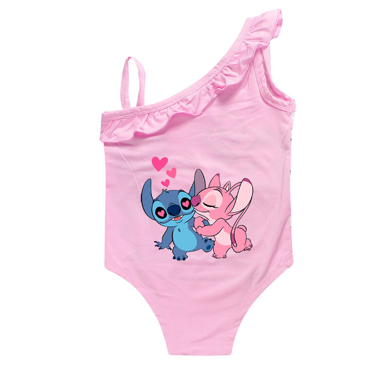 Lilo Stitch 2-9Y maluch strój kąpielowy dla dzieci jednoczęściowy strój kąpielowy dla dziewczynek strój kąpielowy dziecięcy kostium kąpielowy
