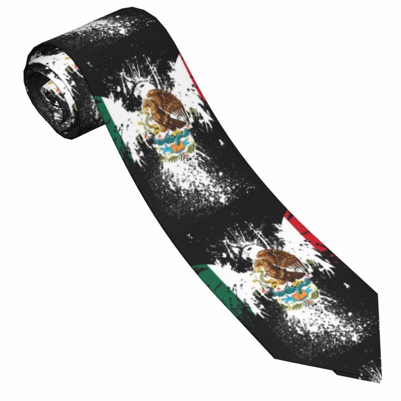 Mens Tie Slim Skinny Mexico Flag Eagle Necktie Fashion Necktie Free Style Men Tie Party Wedding