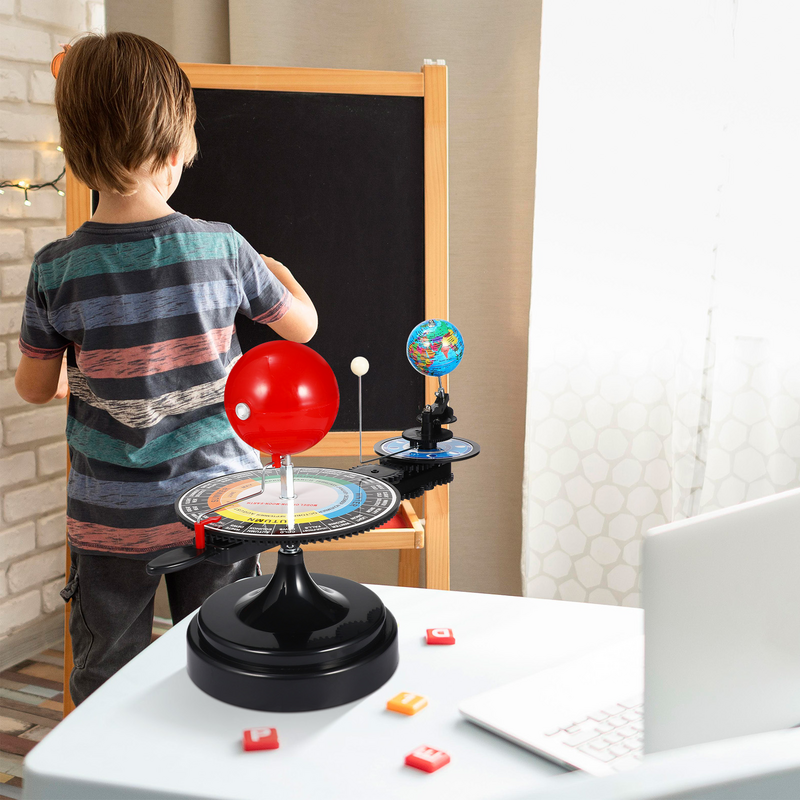Brinquedo orbital rotativo do sistema solar, Kit modelo do sistema solar, globo, terra, sol, lua, em torno do sol, tronco