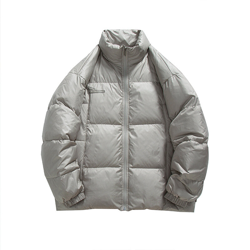 Simples masculino branco pato para baixo jaqueta design de moda bolsos cordão engrossar quente para baixo casaco de inverno alta rua unisex casaco
