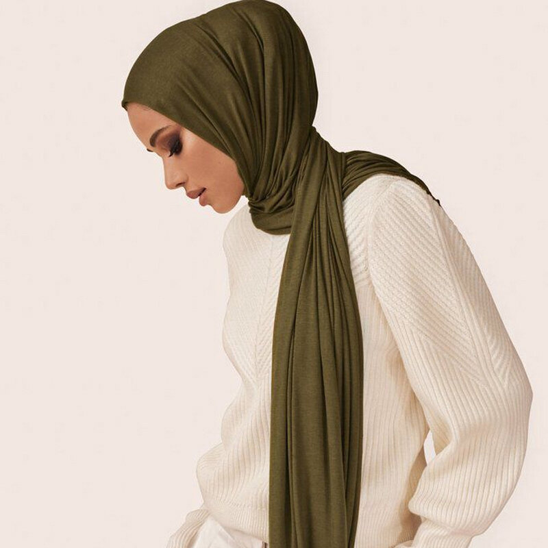 1Pc ผ้าพันคอผ้าพันคอ Hijab สำหรับมุสลิมผู้หญิง Shawl Hijabs Modal ผู้หญิง Turban สำหรับผู้หญิง Headwraps Headscarf