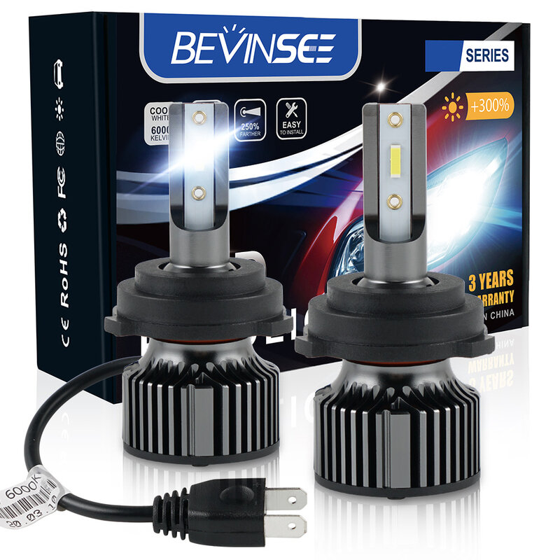 Bevinsee LED Bulb H7 10000LM 6000K White LED Customized Socket Headlamp For VW Touran,Tiguan,Golf MK5 Low Beam 12V