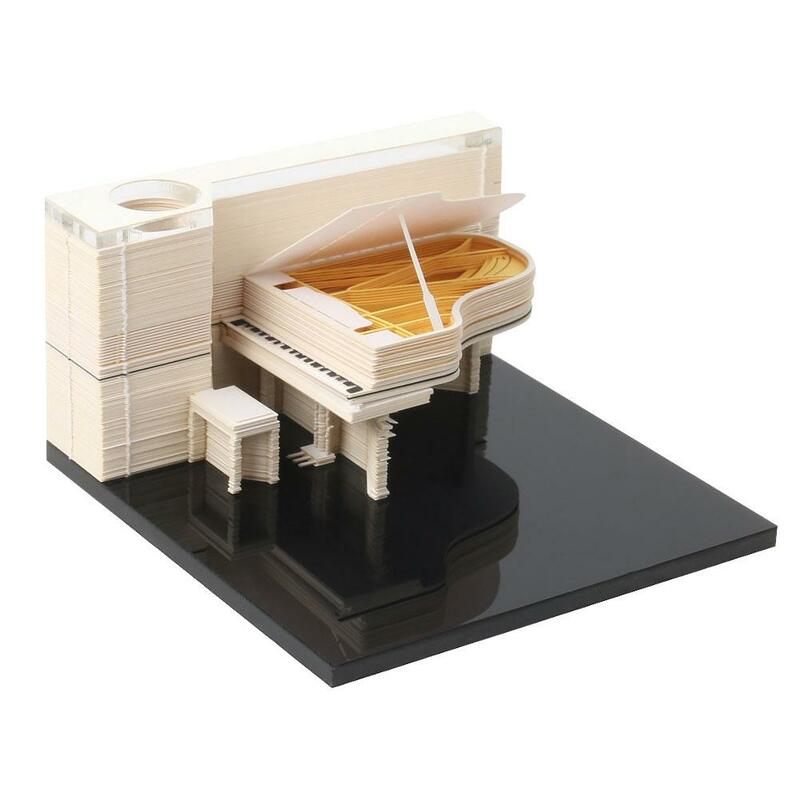 Almohadilla estéreo de Piano Blanco, modelo de papel 3D, regalos de cumpleaños de Navidad para adultos, Kits de caja de regalo de mano de obra meticulosa N8K7