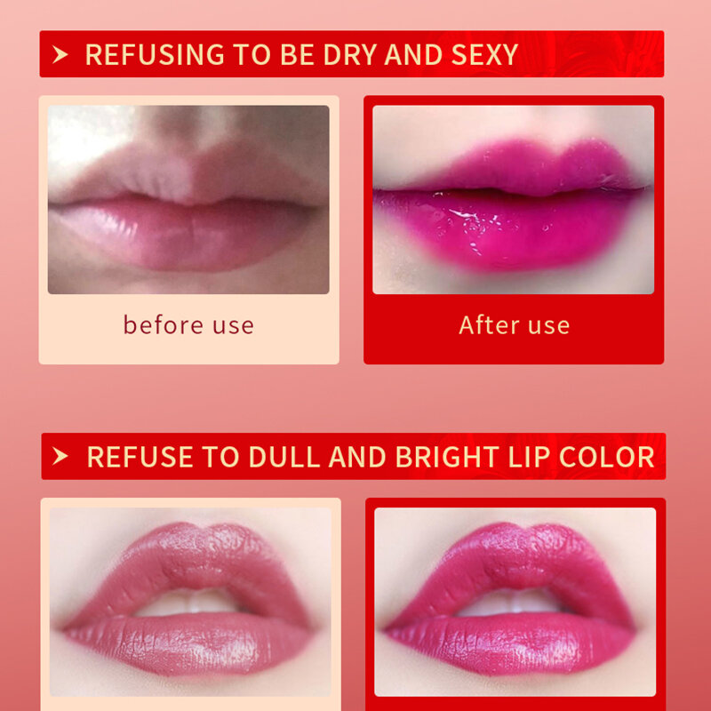 Cor-de-rosa azul mudando bálsamo labial à prova dwaterproof água hidratante de longa duração mudança de temperatura cor geléia batom bálsamo lábios maquiagem
