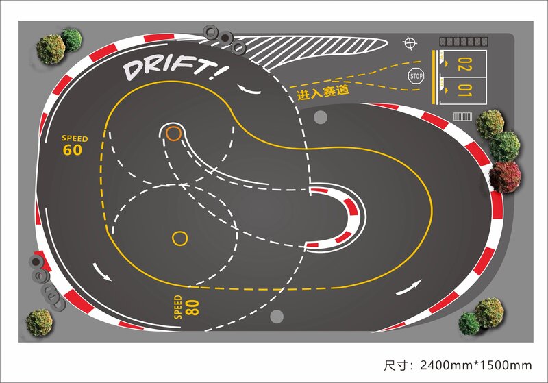 2.4 metr długości Drift Track Runway Racetrack dla RC 1/28 1/24 Kyosho mini-z mini-q XRX HGD1 DRZ AMG Wltoys