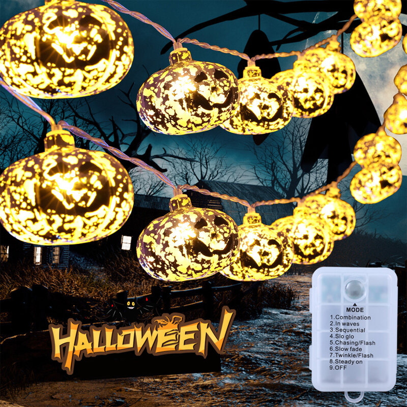 Halloween Kürbis hängende Schnur Lichter kreative gruselige lustige Halloween hängende Requisiten für Hausgarten Party Indoor Outdoor