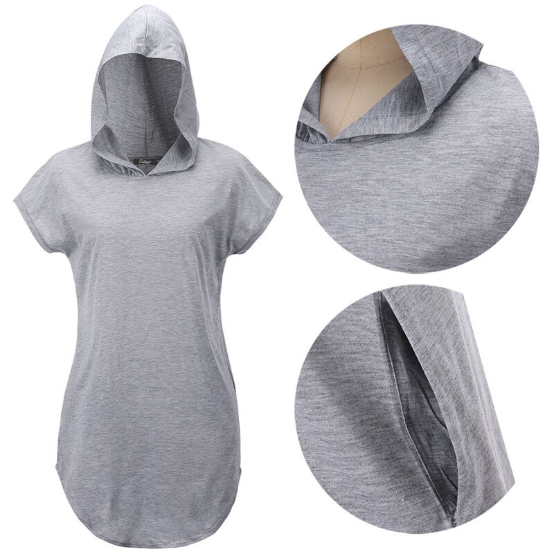 Camiseta feminina de manga curta com capuz, camiseta feminina, camiseta, tops, roupas, verão, 2022