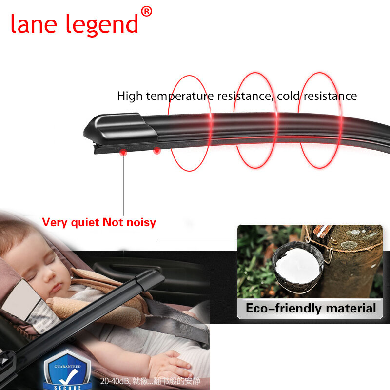 For Lynk & Co 01 CX11 2017 2018 2019 2020 2021 2022 Windscreen Window Front Rear Wiper Boneless Frameless Rubber Car Accessories