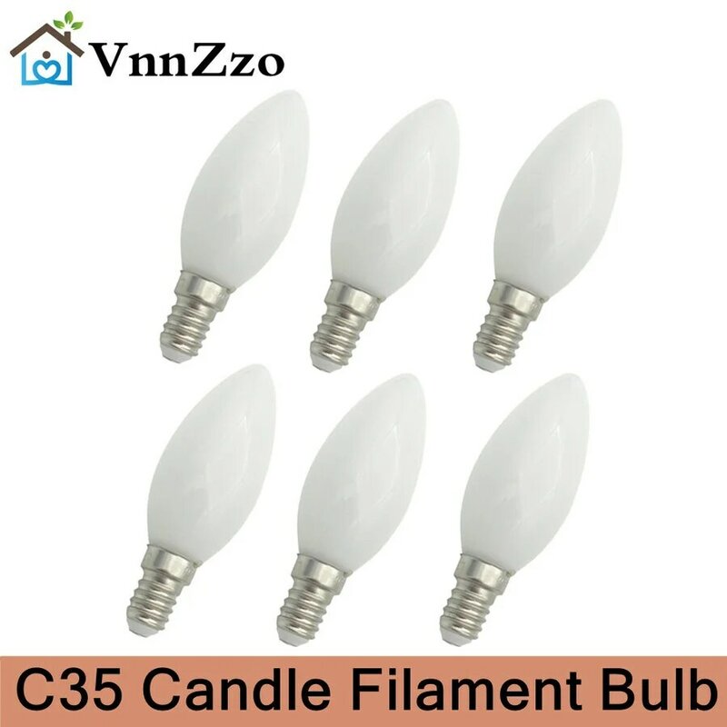 7W Retro LED Kerze Glühlampe C35 Frosted Glühbirne E12 E14 Dimmbare Edison Schraube Licht Lampe Kronleuchter Warme weiß