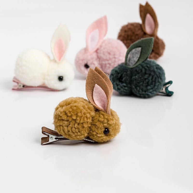 Clip de pelo de conejo de peluche para niñas, accesorios para la cabeza, ideal para vacaciones, día de Pascua, regalos de Halloween, 30 piezas
