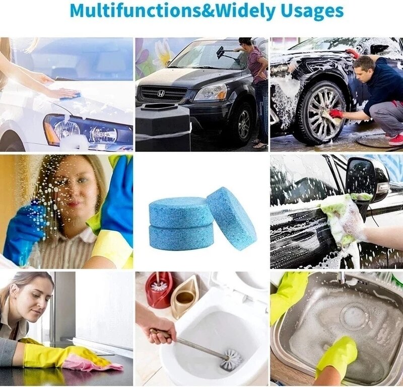 Wholesale Concentrate Solid Cleaner Car Windscreen Wiper Effervescent Tablets Glass Toilet Cleaning Car Accessories