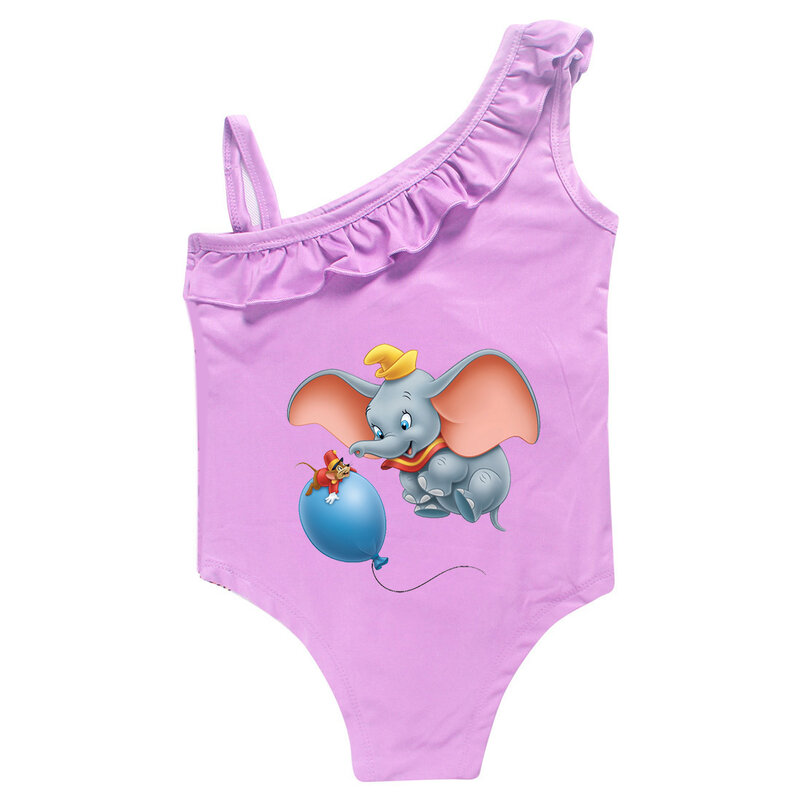 Dumbo-bañador para bebé de 2 a 9 años, traje de baño de una pieza, para niña
