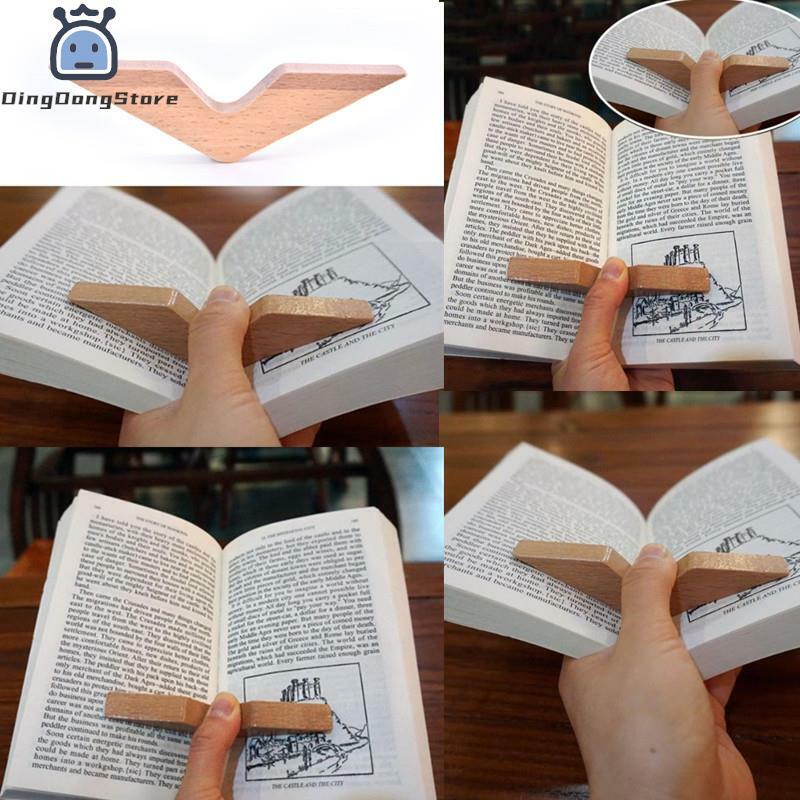 1Pc Handy Page Spreader Thumb Book Holder Wooden Bookmark Reading Helper For Bookworms Teachers Students Kids Adults