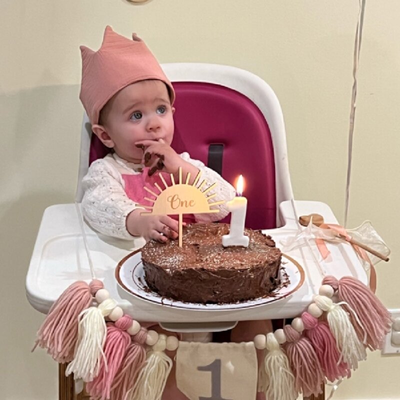 F62D шляпа с короной на день рождения, праздничная шляпа с номерами 1-6, реквизит для детской фотографии на день рождения