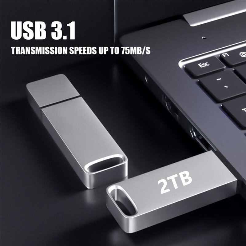 Alta Velocidade de Metal Pen Drive, Unidade Flash USB, Cle Vara, Presente Frete Grátis, USB 3.1, 512G, 1TB, 2TB, 100% Original
