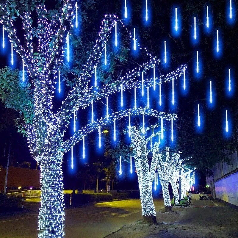 Đèn LED Sao Băng Mưa Đèn Chống Nước Rơi Raindrop Cổ Dây Ánh Sáng Cho Kỳ Nghỉ Lễ Giáng Sinh Đảng Hiên Trang Trí 30/50CM