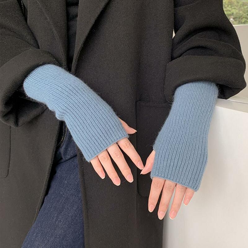 Halten Warme Kleidung Zubehör Reine Farbe Frauen Thermische Stricken Handschuhe für Outdoor