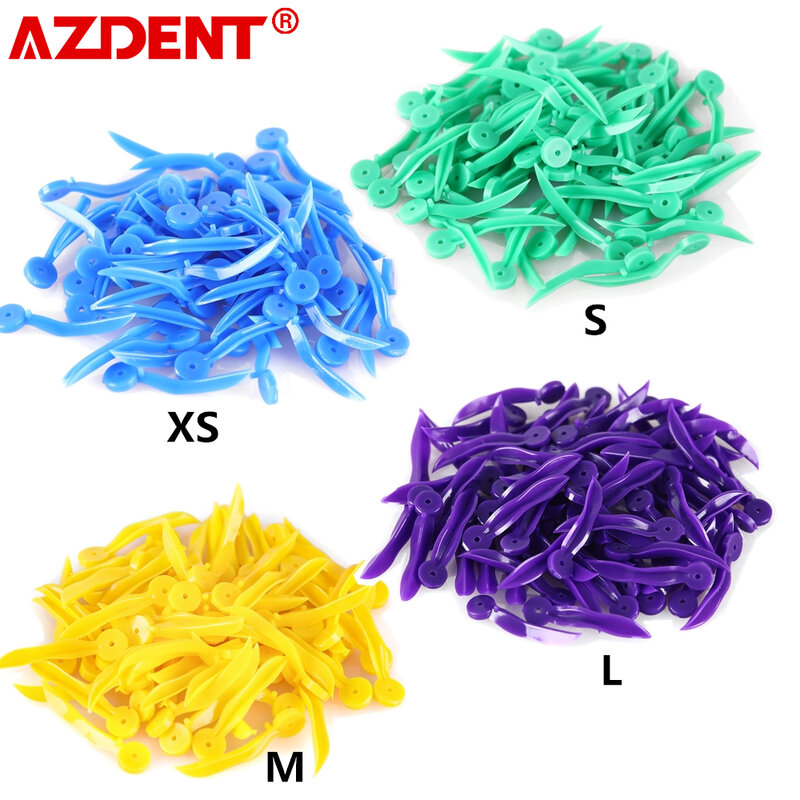 AZDENT 100pcs/Box Dental Wedges Tooth Gap Wedge with Holes Size Large Medium Extra small Small Dentistry Disposable