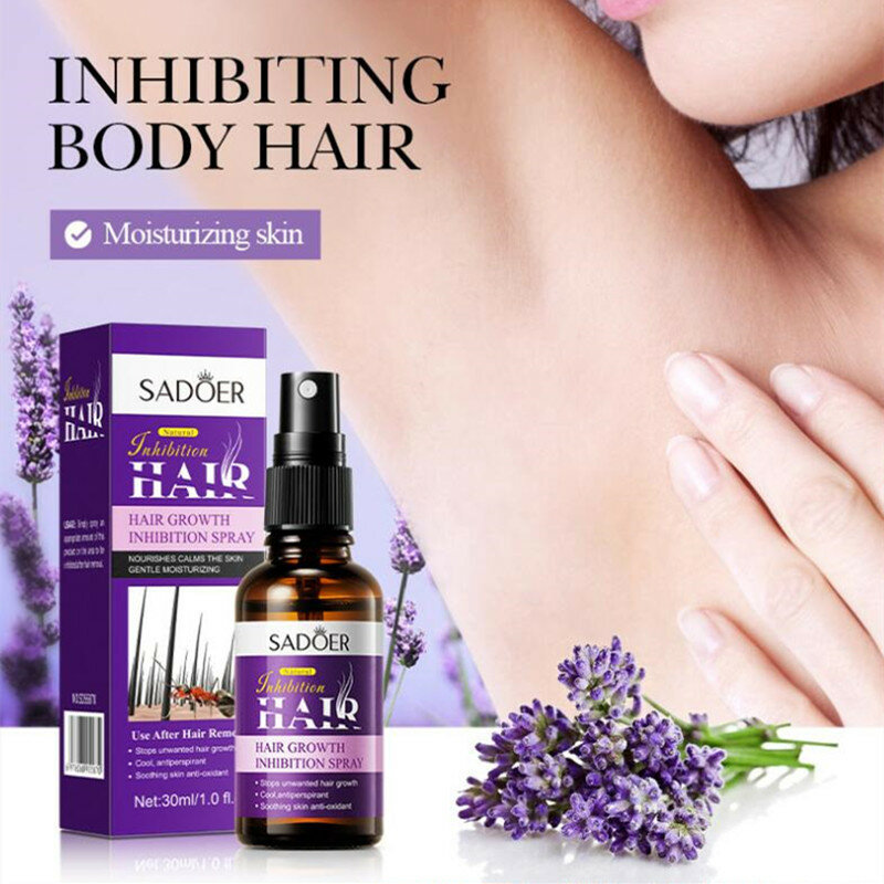 30ml Powerful Permanent Painless Hair Removal Spray Oil Spray Shrink Pores Growth Stop Ant Smooth Skin Inhibitor Hair