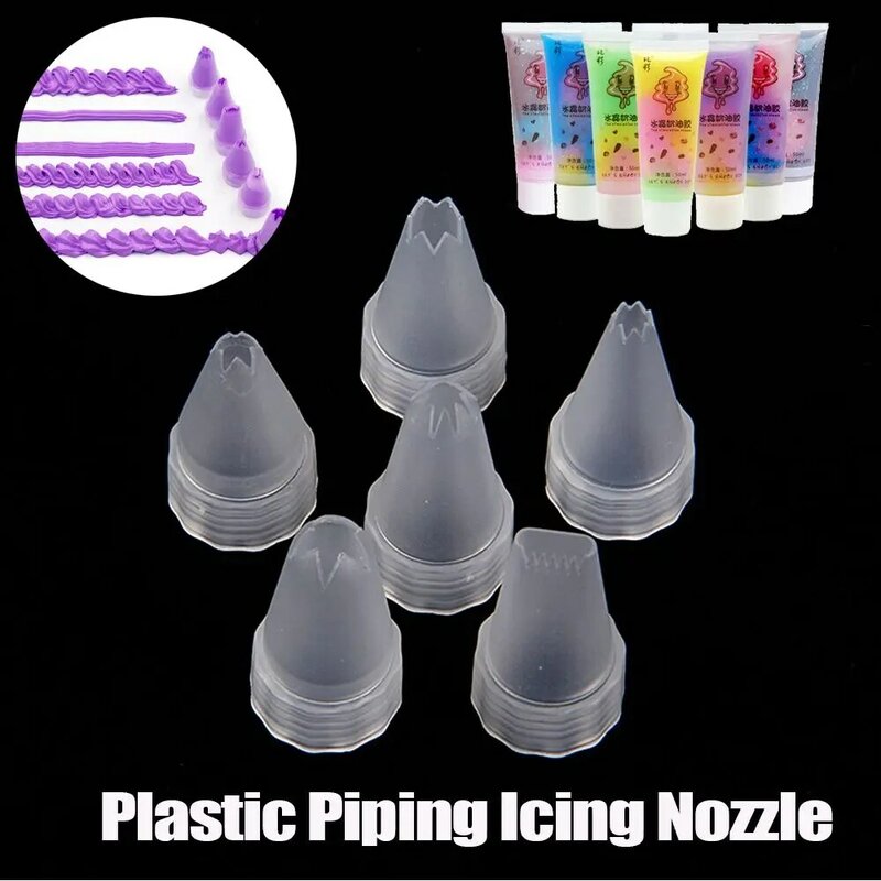 10PCS Plastic Piping Icing Nozzles Simulation Cream Glue Flower Nozzles Baking Tools Kitchen Supplies