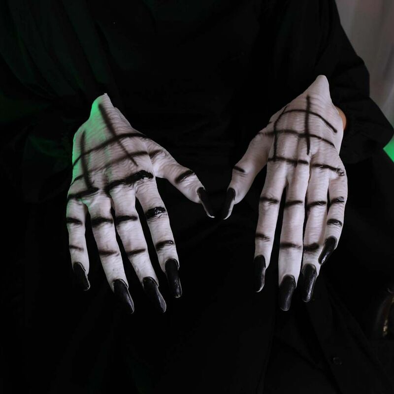 Kuku panjang kreatif menakutkan untuk wanita perlengkapan pesta topeng cakar hantu sarung tangan Halloween sarung tangan horor sarung tangan Cosplay vinil