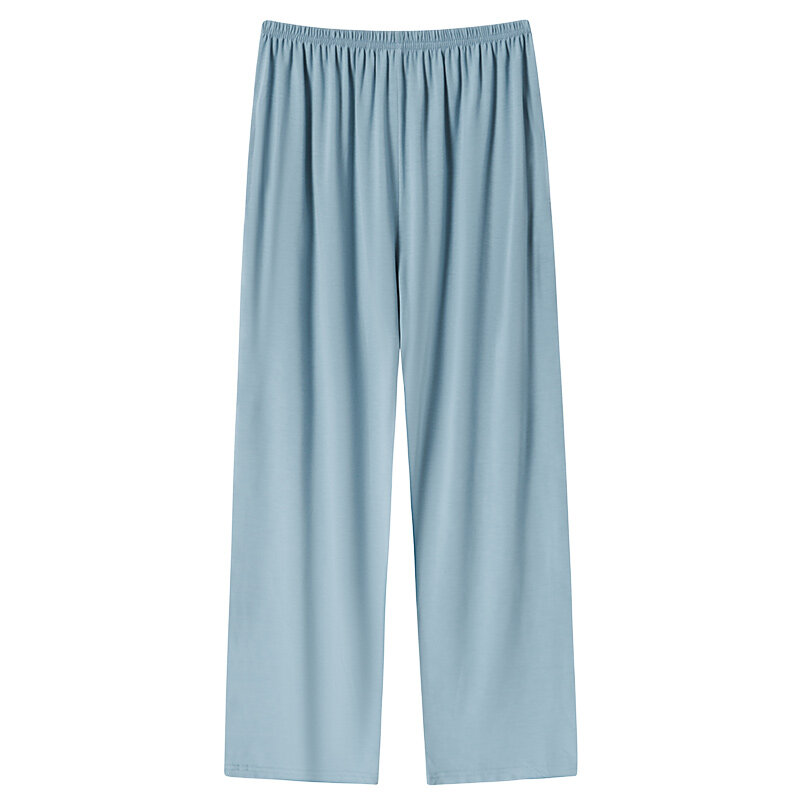 Весенне-осенние однотонные штаны для дома, мужские длинные штаны из модала для сна, мужские повседневные пижамные брюки с эластичным поясом, большие размеры