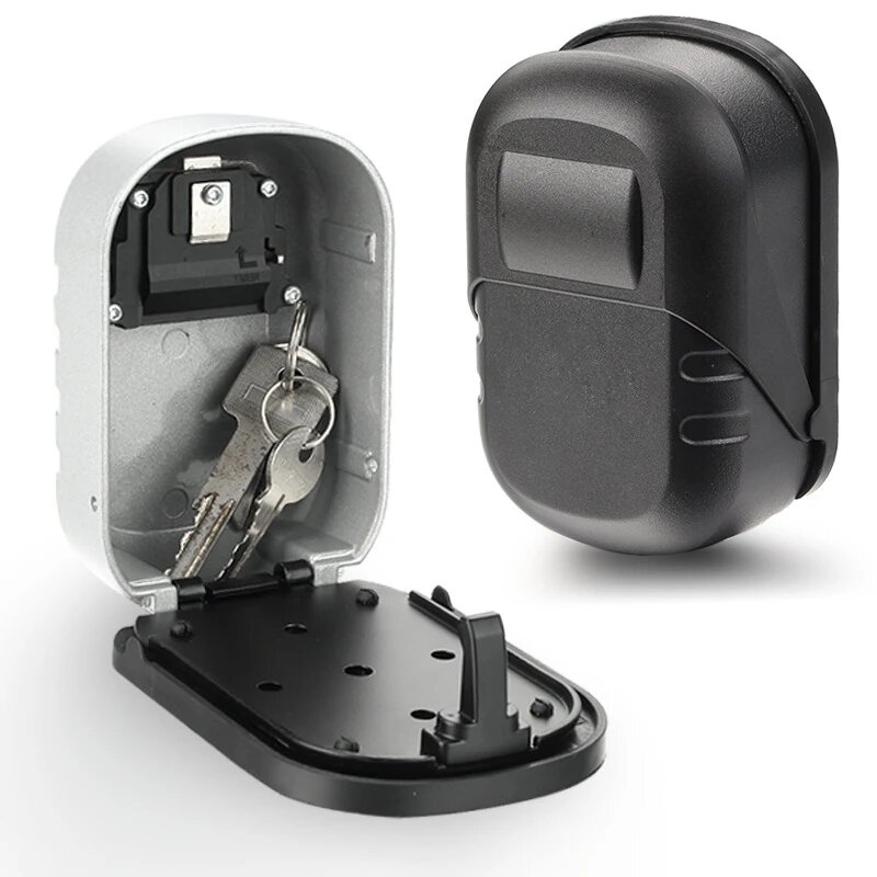 Cassetta di sicurezza per chiavi cassetta di sicurezza per chiavi a parete in lega di alluminio cassetta di sicurezza per chiavi a combinazione a 4 cifre scatola di immagazzinaggio per chiavi da esterno per interni