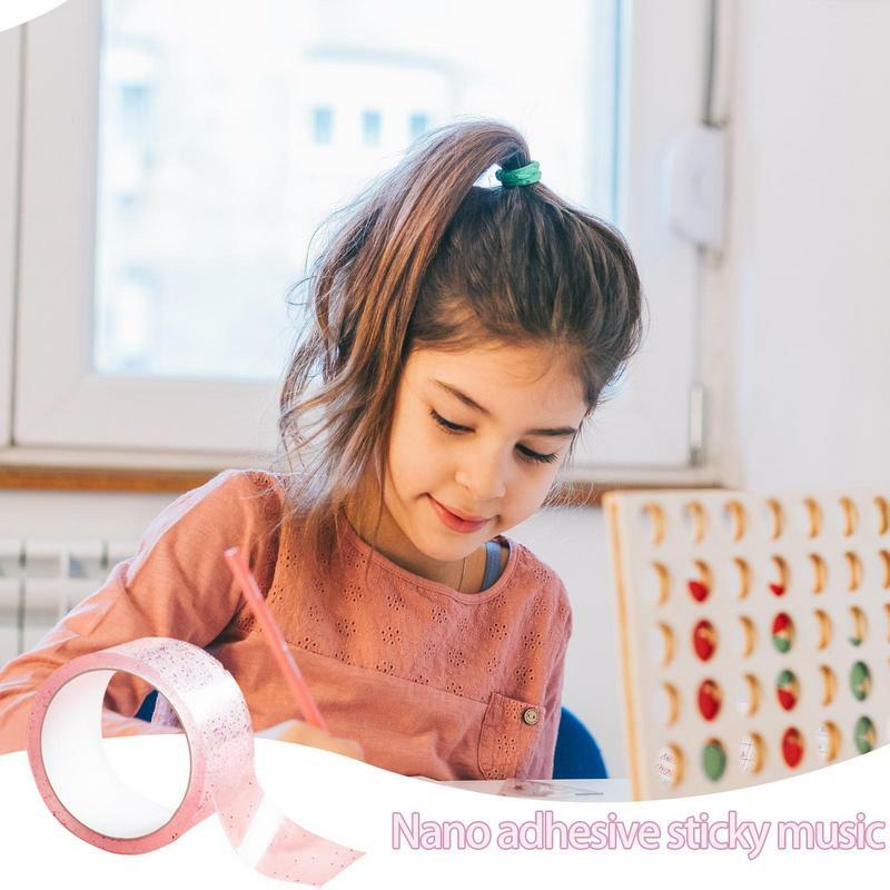 Nano cinta de soplado de burbujas para niños y estudiantes, descompresión Nanoglue Pinch Music Nanoglue Toy, adhesivo impermeable sin huellas