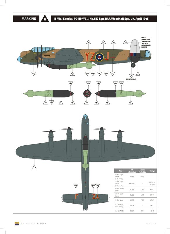 Modelo HK 01F007 1/48 Avro Lancaster B Mk.I Special 'Grand Slam' (modelo de plástico)
