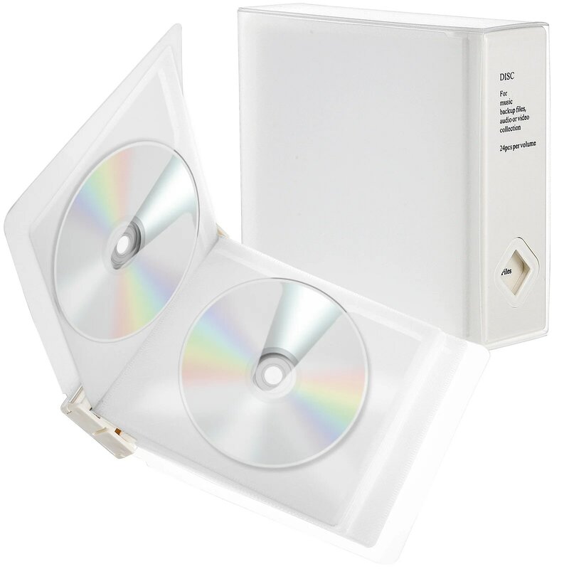 Suporte de Armazenamento de CD para Casa e Dormitório, CD Box, Organizador de DVD, Folheto Portátil, CD Sleeve, Escritório, Disco