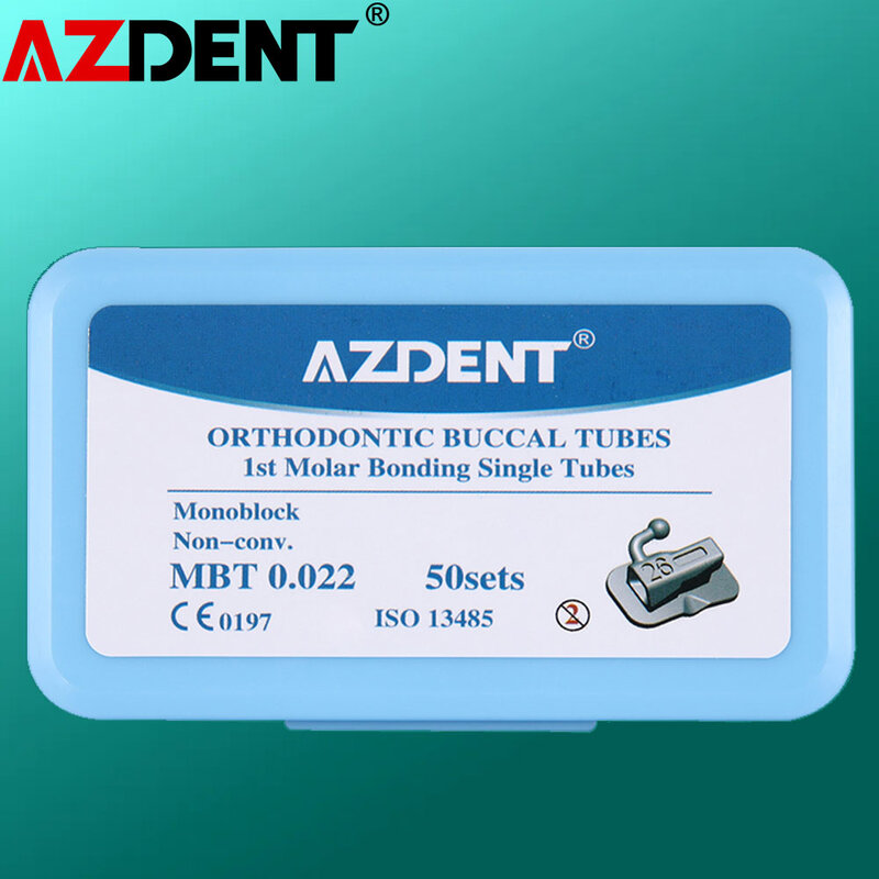 200 pz = 50 set/scatola tubo buccale dentale AZDENT 1st/2nd molare Bondable monoblocco Non convertibile singolo MBT/Roth 022/018 U/1L/1