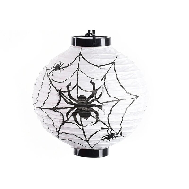 Luz LED colgante de Halloween, linterna de papel plegable, luz LED aterradora, decoración de fiesta de vacaciones, 1 ud.