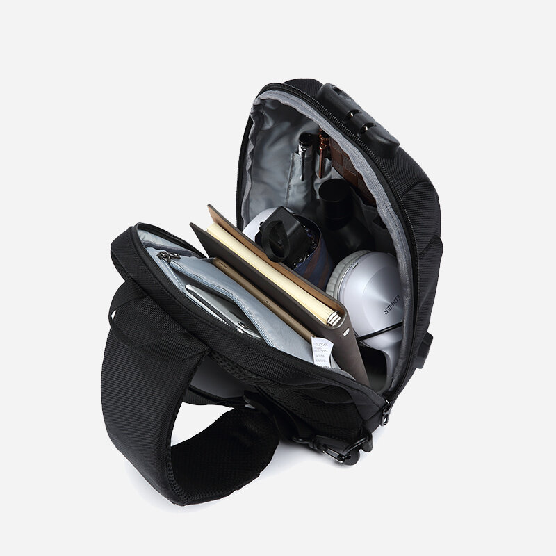 OZUKO Flex bag Crossbody Bag for Men Anti-theft Shoulder Messenger Bags Male Waterproof Short Trip Chest Bag Pack