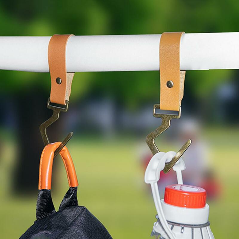 Hang Keychain High Strength Quick Release Anti-loss Unbreakable Faux Leather Camping Lanyard S-shaped Keychain Outdoor Supply