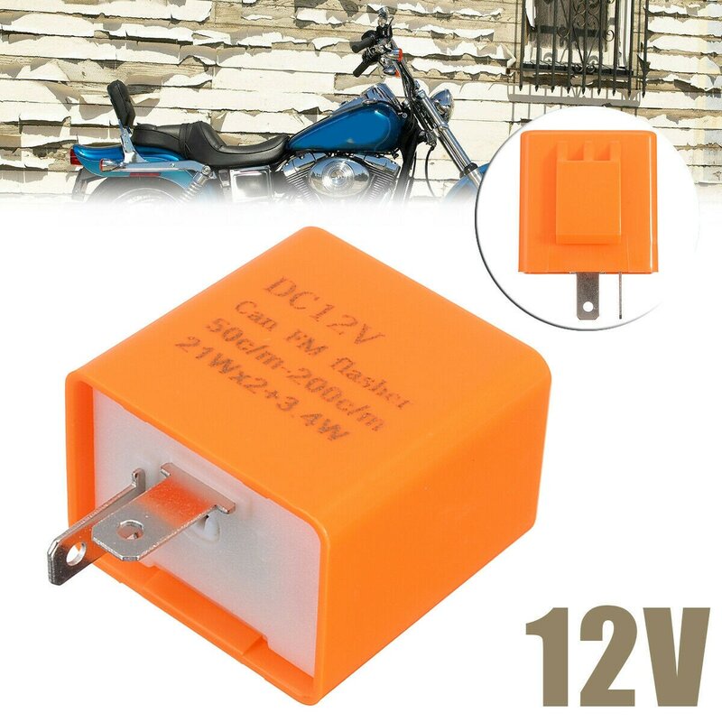 1 szt. 2-pinowy przekaźnik migaczy LED do motocykli - 12 V, 50 c/m do 200 c/m regulowany, uproszczona instalacja, zwiększona stabilność