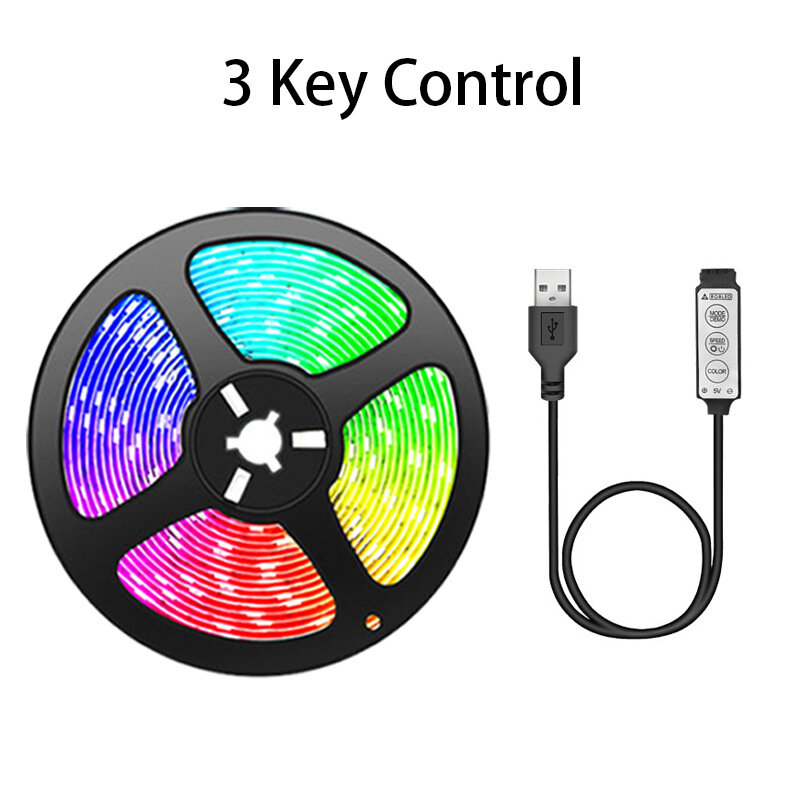Tira de luces Led RGB 5050, cinta Flexible de diodo con Control por aplicación Bluetooth, 5V, USB, para retroiluminación de TV, habitación, decoración del hogar
