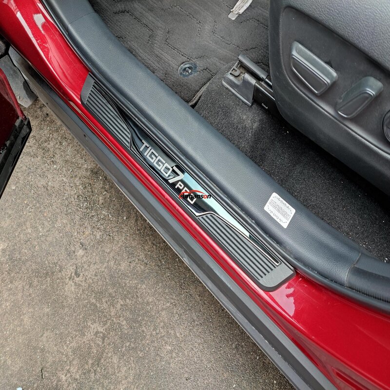 Protetor de porta para Chery Tiggo 7 Pro, protetores do pedal do carro, placa do scuff, limiares adesivos, acessórios para guarnição, 2021, 2022, 2023, 2024