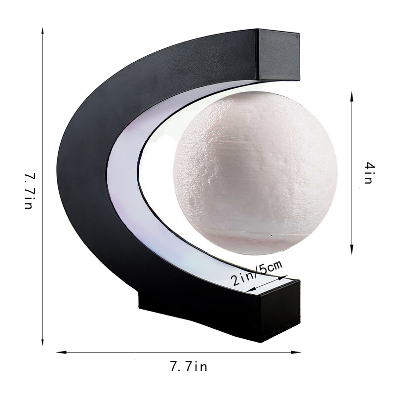 Luna flotante de levitación magnética con luz LED, dispositivo de iluminación de 4 pulgadas para el hogar, dormitorio, oficina, escritorio, regalo de cumpleaños para hombres y niños