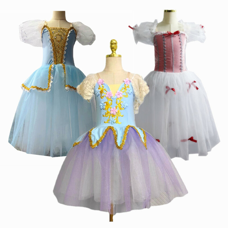 Falda de tutú de Ballet para niña, ropa de actuación de baile, leotardos de Ballet profesionales del lago de los cisnes para niños
