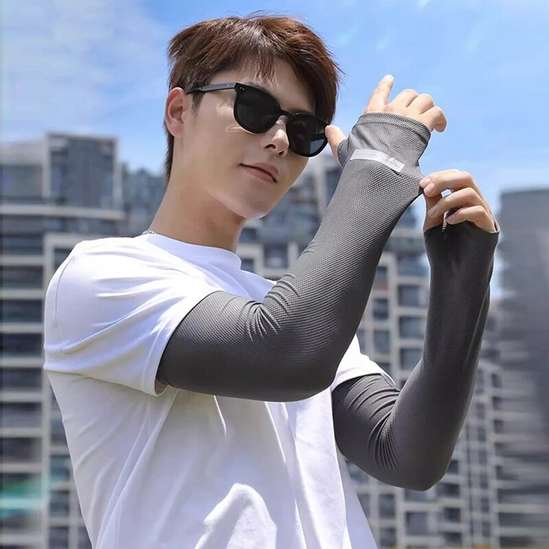 Summer Unisex Cycling Sleeve Cooling Arm Sleeves Anti-sunburn Sunscreen Sleeves Uv Sports Safety Fitness Long Sleeves For Arm