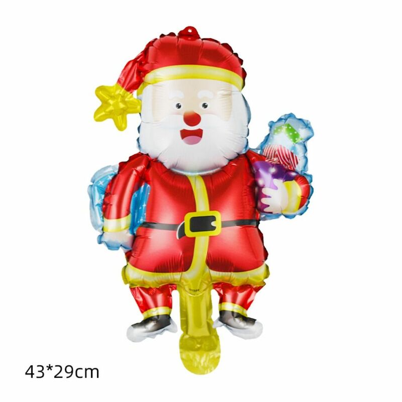 Grand ballon en aluminium de dessin animé pour la décoration de fête, père Noël, bonhomme de neige, bonbon écologique, joyeux Noël, thème de bonne année, boule en aluminium