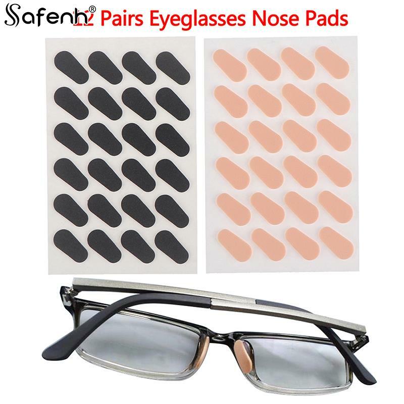 12 paia di naselli in schiuma morbida Unisex cuscinetti per naso autoadesivi per occhiali cuscinetti per naso antiscivolo per occhiali naselli sottili per occhiali