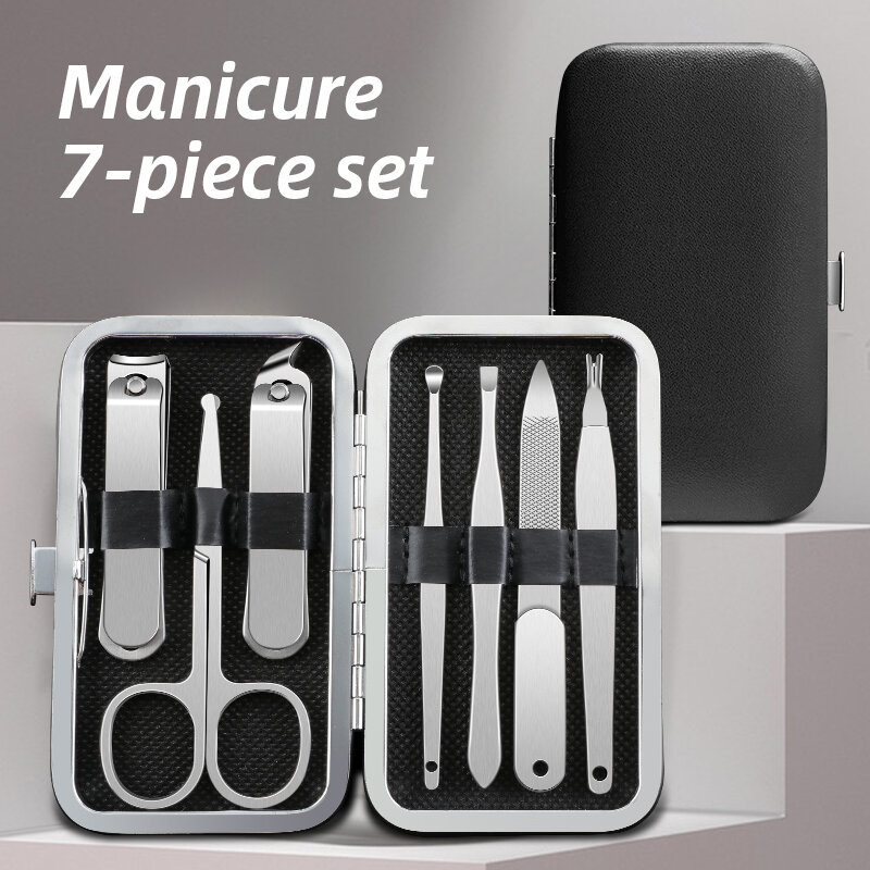 Manicure set tools professional manicure pedicure set nail clippers set 7-pcs tools