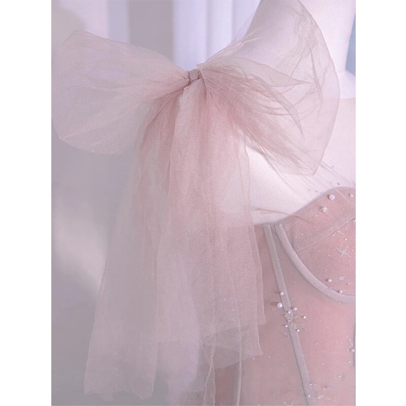 Ultimo elegante abito da sposa rosa Host Stage Dress Design Celebrity paillettes Dress abito da festa formale abito da ballo abito da laurea