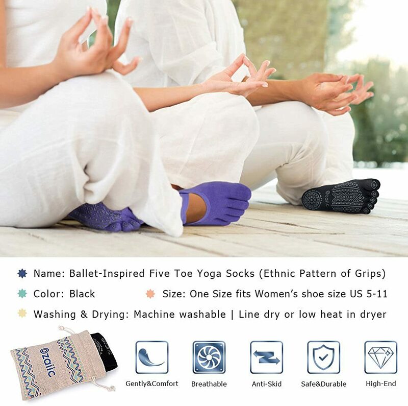 Yoga Sokken Voor Vrouwen Met Grips, Antislip Vijf Teen Sokken Voor Pilates, Barre, Ballet, fitness Ziekenhuis Sokken