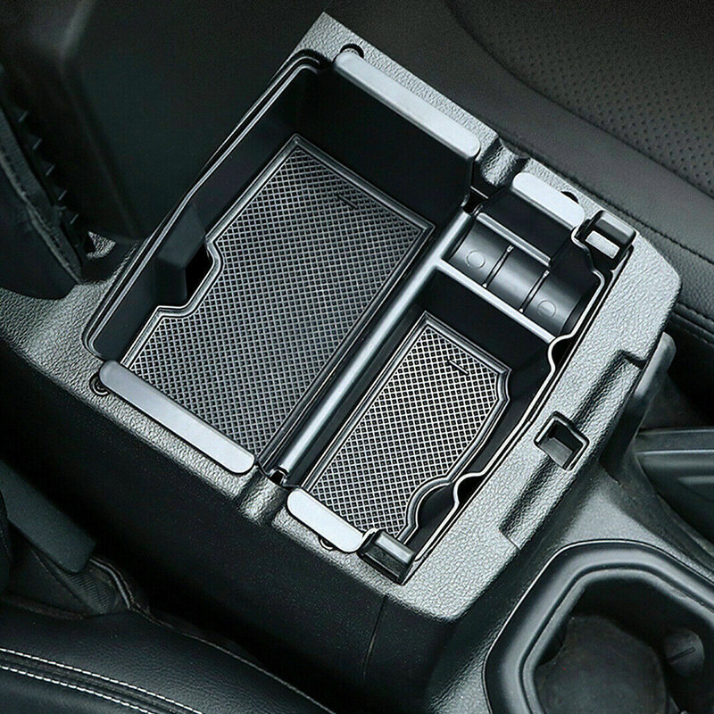 Автомобильный ящик для хранения с передним подлокотником, лоток, органайзер, отверстие для кабеля, черный, подходит для Jeep Wrangler JL JLU Gladiator JT 2020 2021 2022