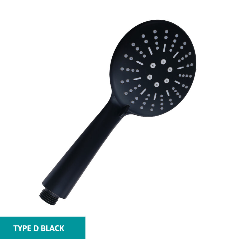Pommeau de douche à main ABS noir, 3 fonctions, ensemble de pulvérisateur de pluie haute pression, barre marketmurale avec crochet et support rapide