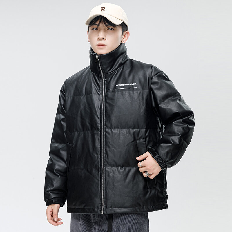 Jaket hitam Down Pria, jaket bulu angsa 2023 hangat kerah berdiri 90% putih bebek musim dingin untuk pria