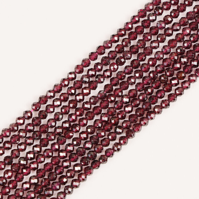 Granato rosso naturale 2 3 4mm rotondo sfaccettato gemma perline allentate accessori per gioielli fai da te collana braccialetto orecchino fare